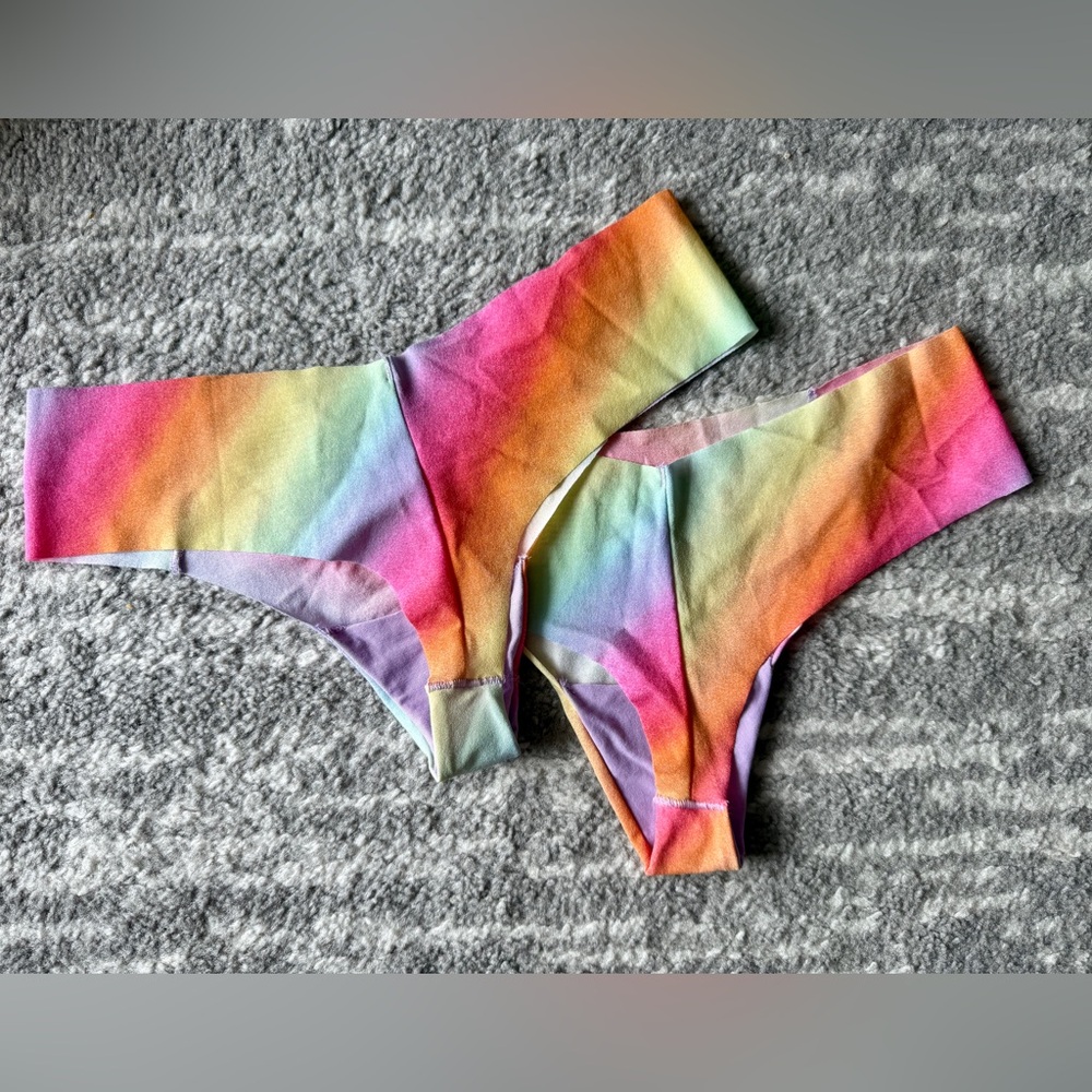 PINK Victoria's Secret Rainbow Underwear SET of 2 - Picture 2 of 4